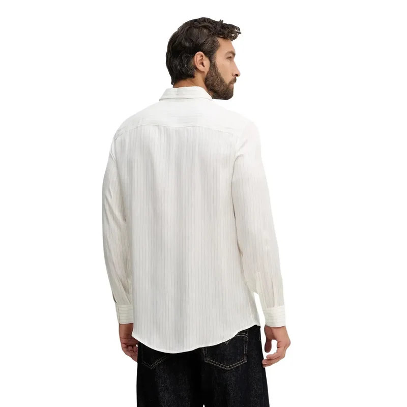 Chemise manches longues en viscose blanche pour hommes Armani Exchange