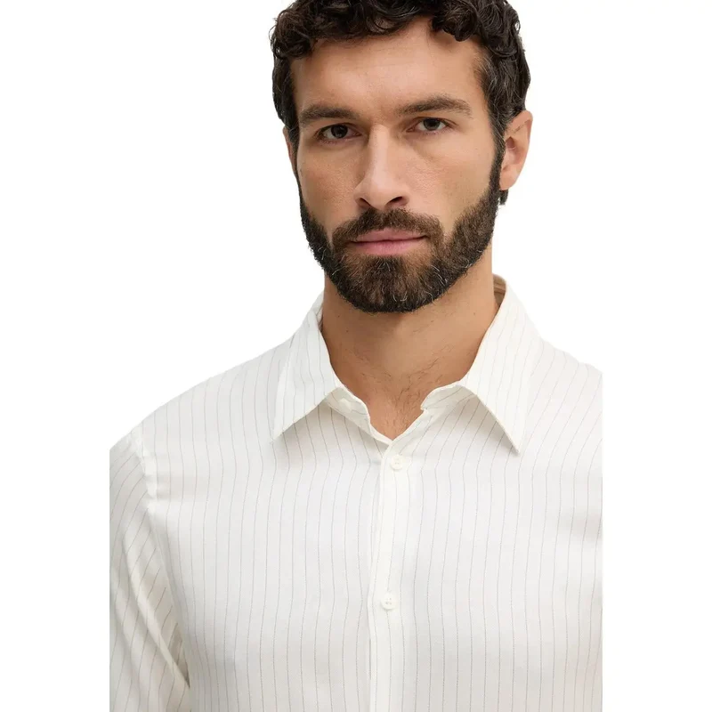 Chemise manches longues en viscose blanche pour hommes Armani Exchange