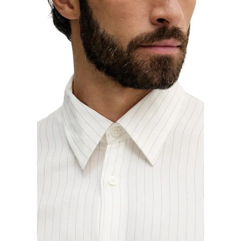 Chemise manches longues en viscose blanche pour hommes Armani Exchange