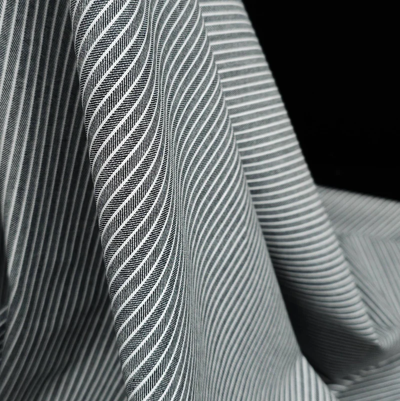 Chevron à rayures tailleur | Twill de coton extensible