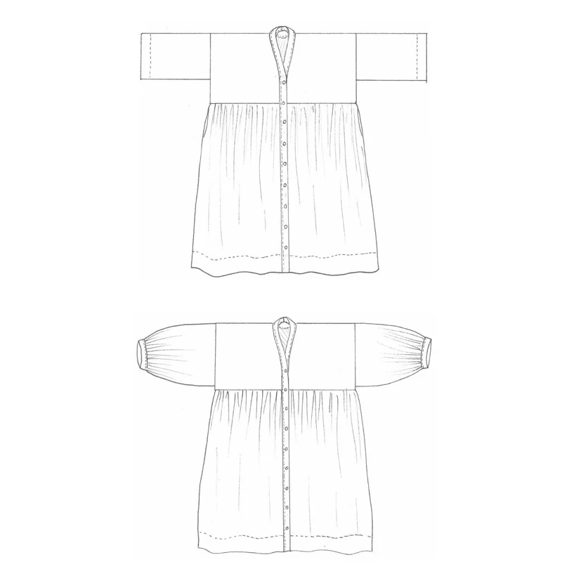 PATRON DE COUTURE PDF | Robe froncée zéro déchet | Birgitta Helmersson | A4 SEULEMENT
