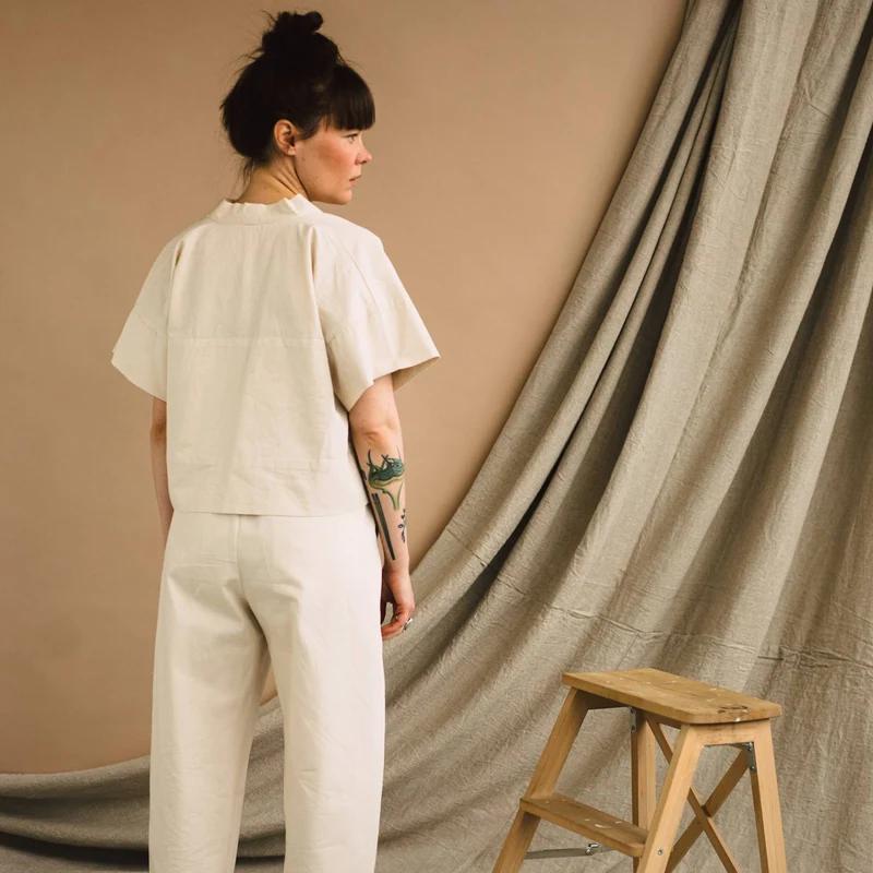 PATRON DE COUTURE PDF | Chemise courte zéro déchet | Birgitta Helmersson | A4 SEULEMENT