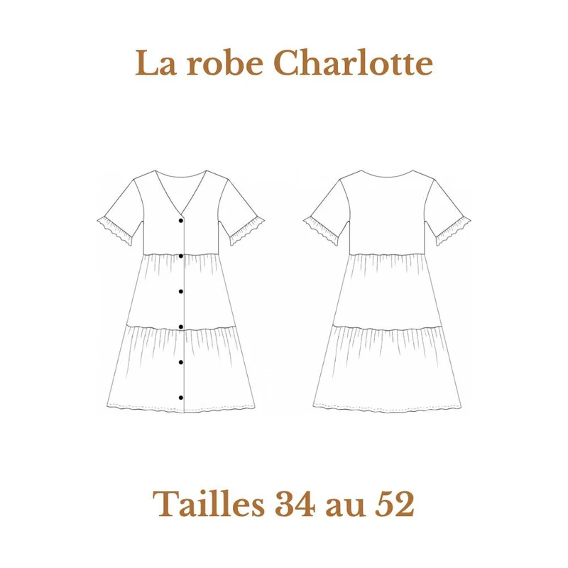 Patron de couture PDF | Robe Charlotte | Cha'Coud | BILINGUE (FR/EN)