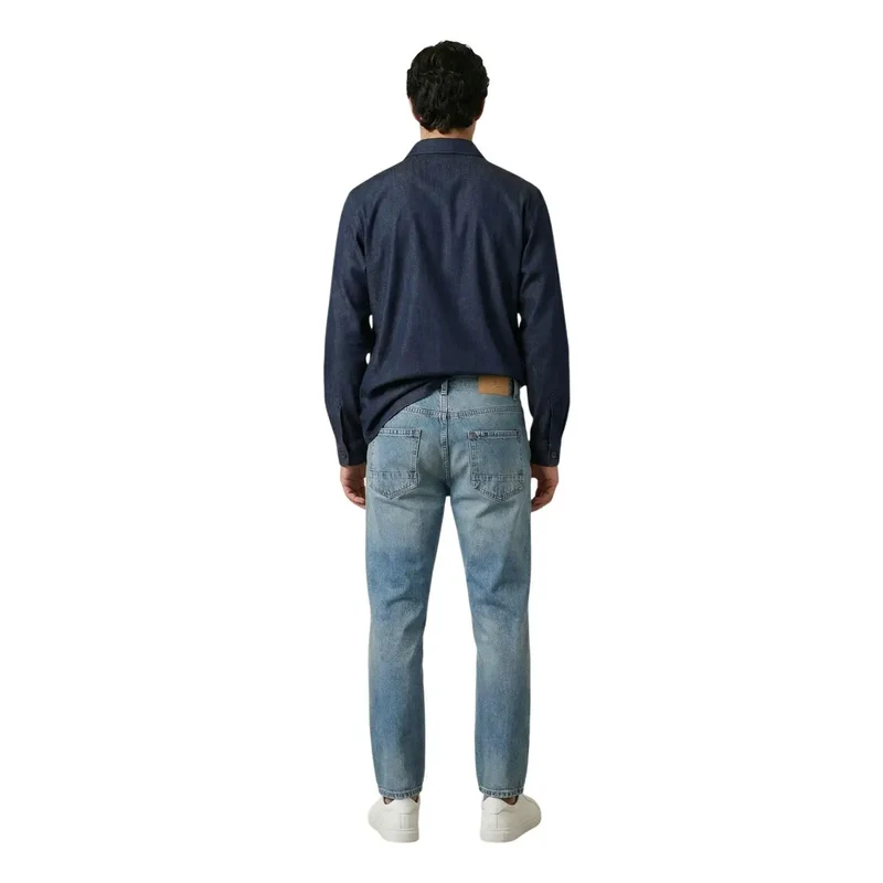 Chemise pour Hommes Gianni Lupo Bleu Manches Longues Lyocell Classique GN21822