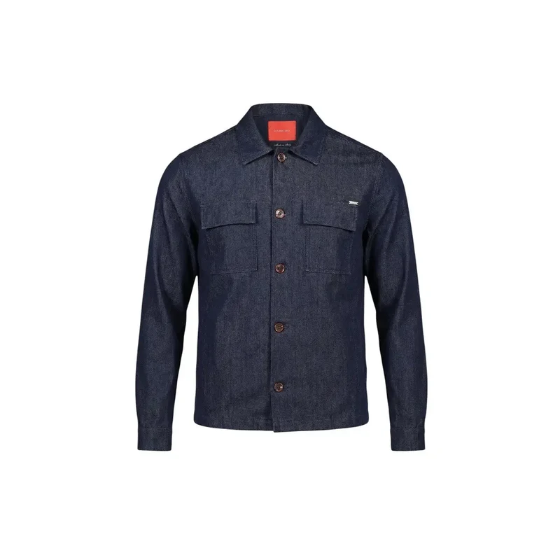 Chemise pour Hommes Gianni Lupo Bleu Manches Longues Lyocell Classique GN21822