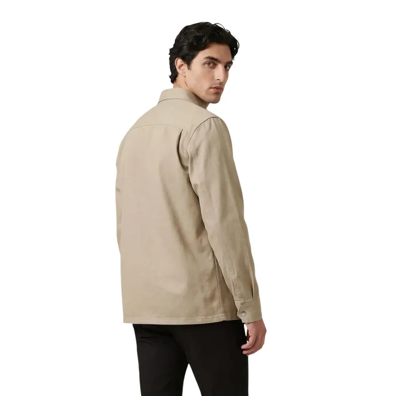 Chemise longue en coton beige pour hommes Calvin Klein Jeans LV04RE103G