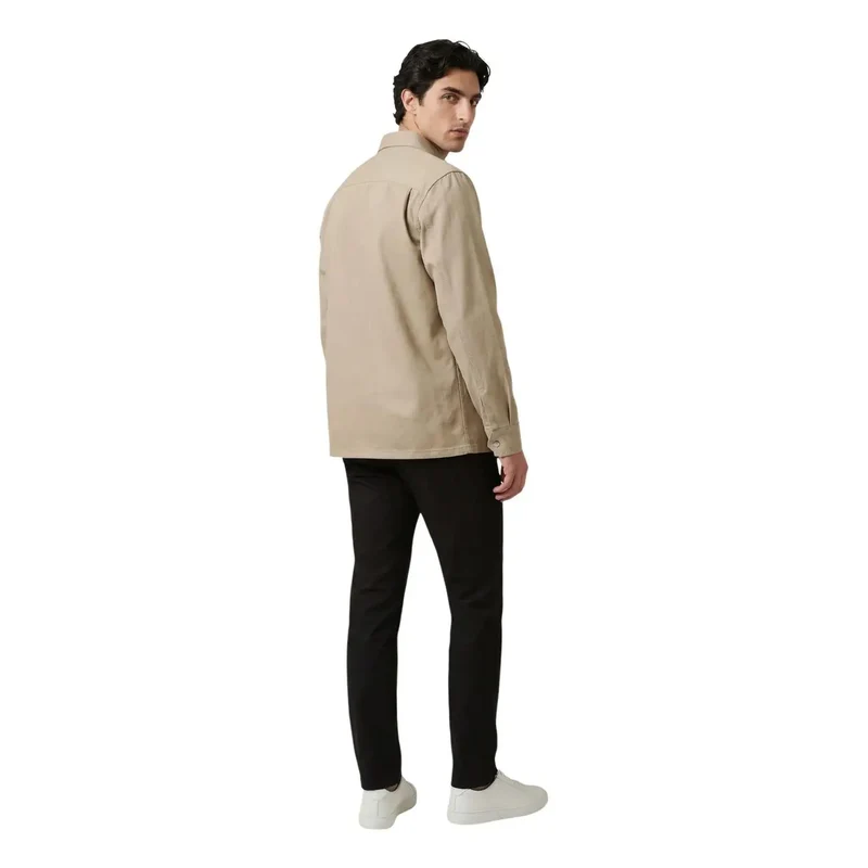 Chemise longue en coton beige pour hommes Calvin Klein Jeans LV04RE103G