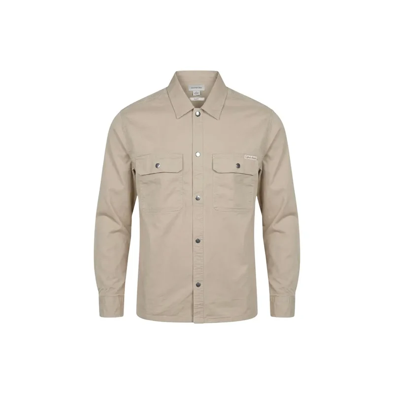 Chemise longue en coton beige pour hommes Calvin Klein Jeans LV04RE103G