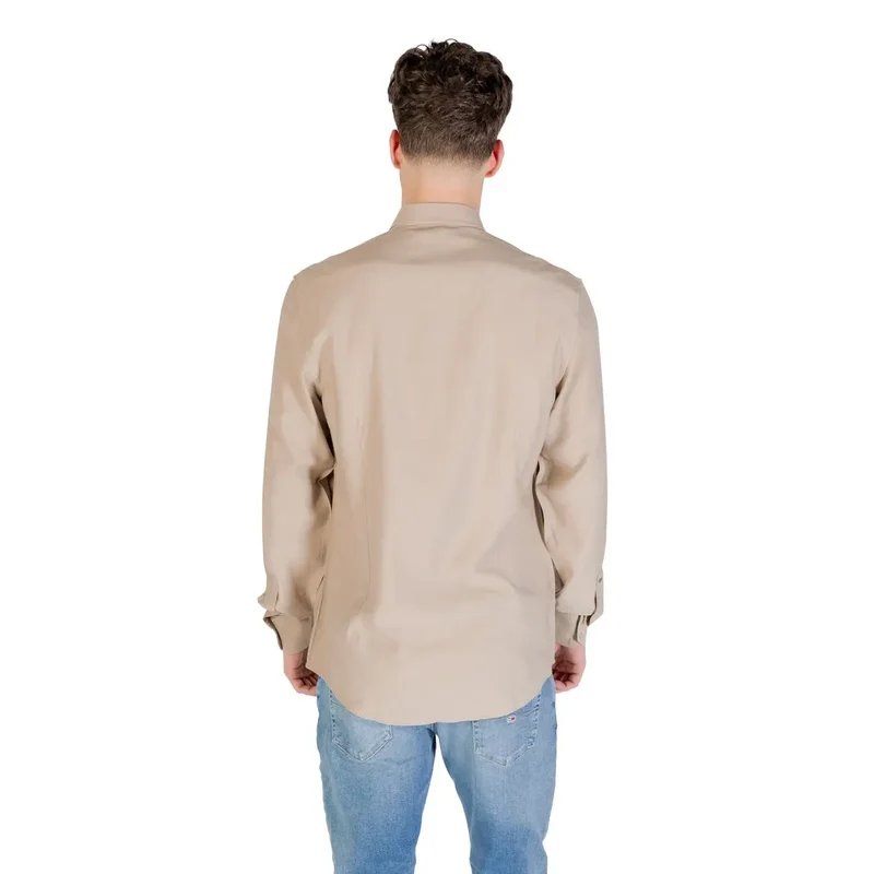 Chemise pour Homme Antony Morato Beige Manches Longues Mélange de Viscose