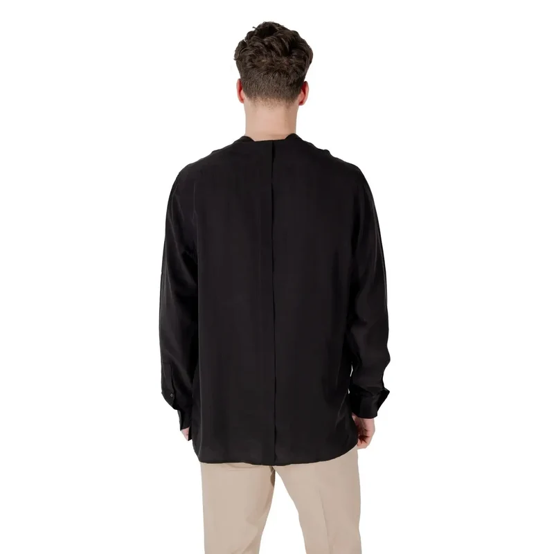 Chemise Antony Morato Homme Noire en Lin Col Mao