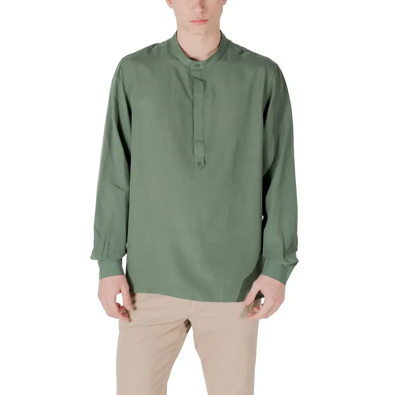 Chemise Antony Morato Homme Noire en Lin Col Mao
