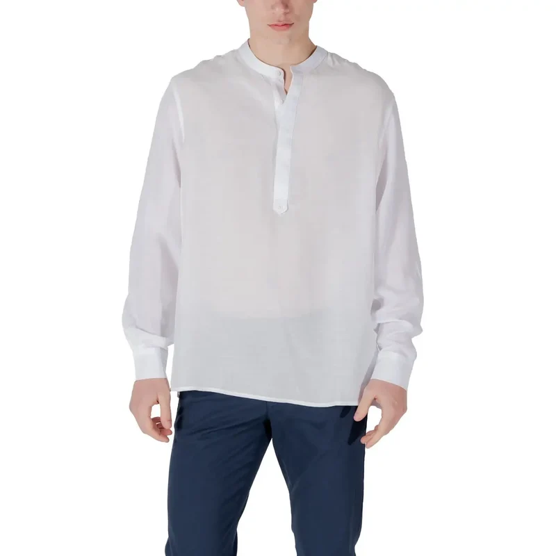 Chemise Antony Morato Homme Noire en Lin Col Mao