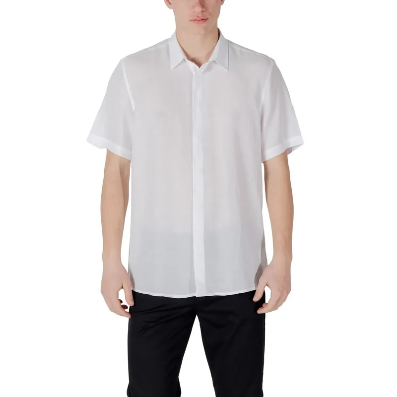 Chemise pour Homme Antony Morato Blanche en Lin Lyocell Manches Courtes