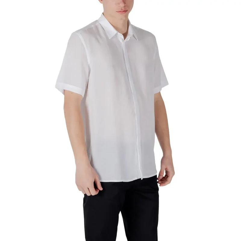 Chemise pour Homme Antony Morato Blanche en Lin Lyocell Manches Courtes