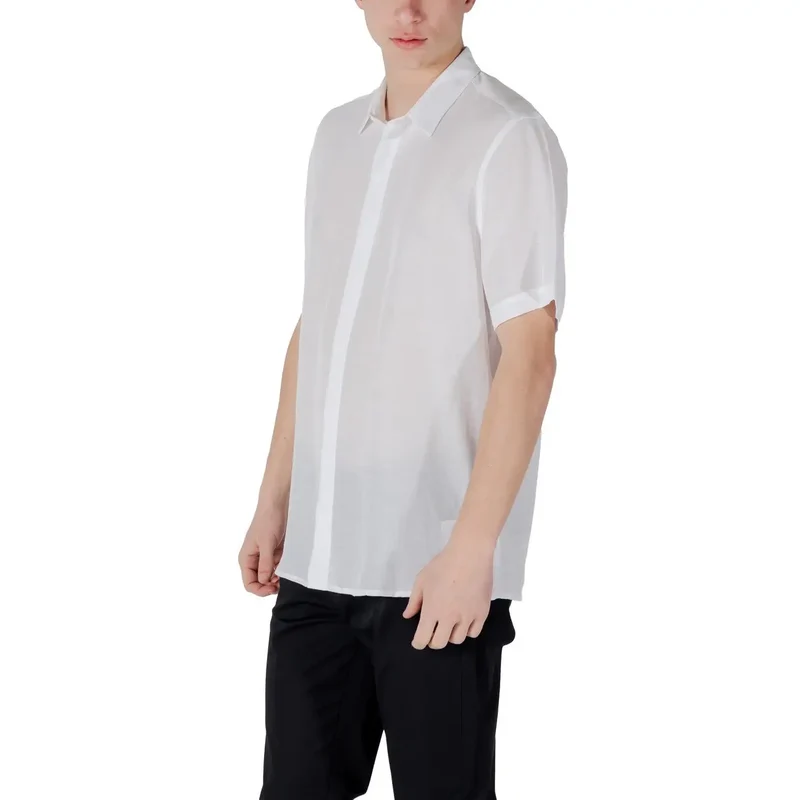 Chemise pour Homme Antony Morato Blanche en Lin Lyocell Manches Courtes