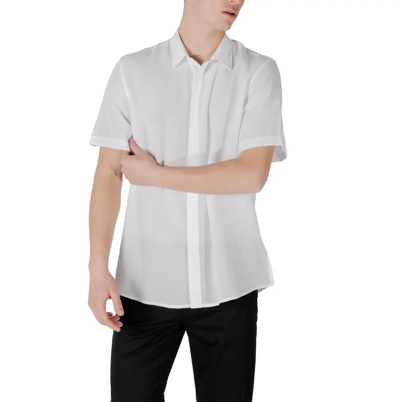 Chemise pour Homme Antony Morato Blanche en Lin Lyocell Manches Courtes