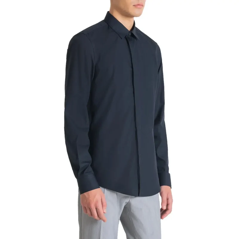 Chemise pour Homme Antony Morato Noire Classique Manches Longues Coton
