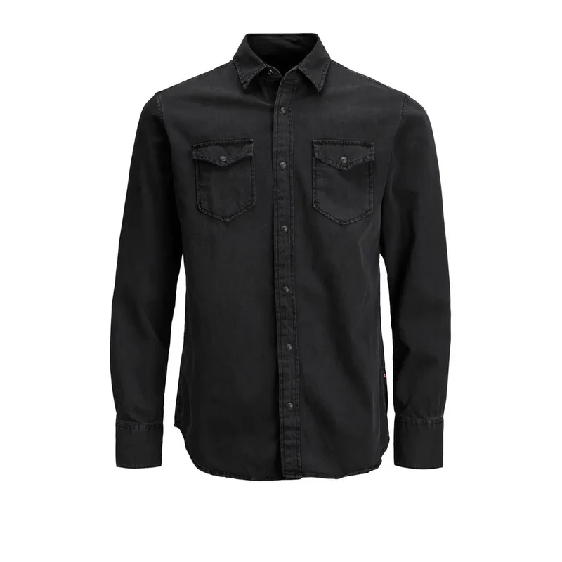 Chemise Homme Jack and Jones Noire Longue Classique Coton 12138115