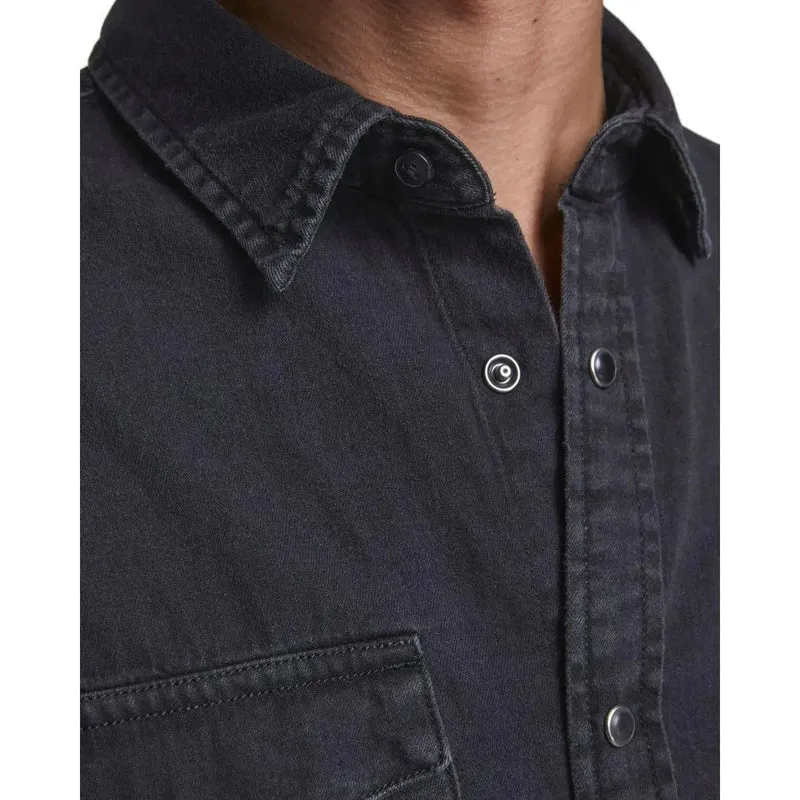 Chemise Homme Jack and Jones Noire Longue Classique Coton 12138115
