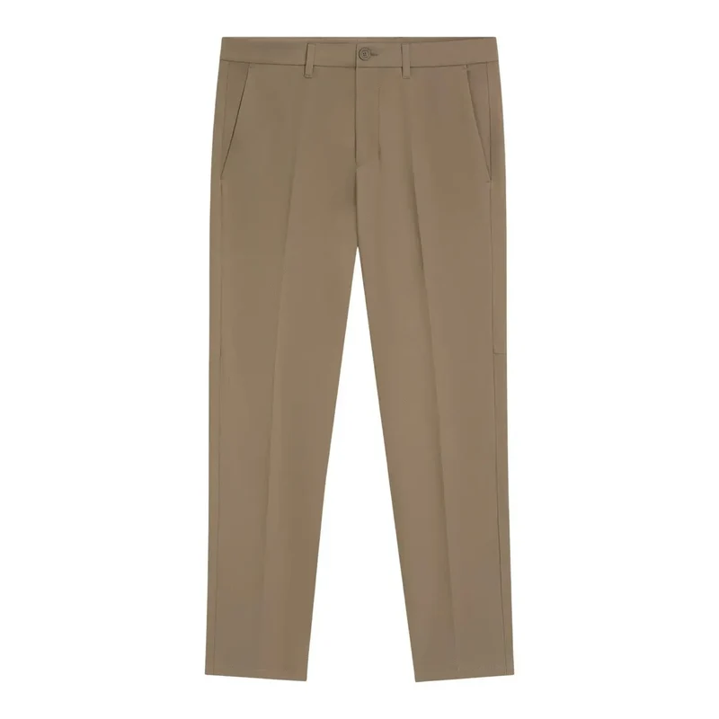 Pantalons pour Hommes Patron Beige Polyester Élasthanne Étirement Coupe Slim