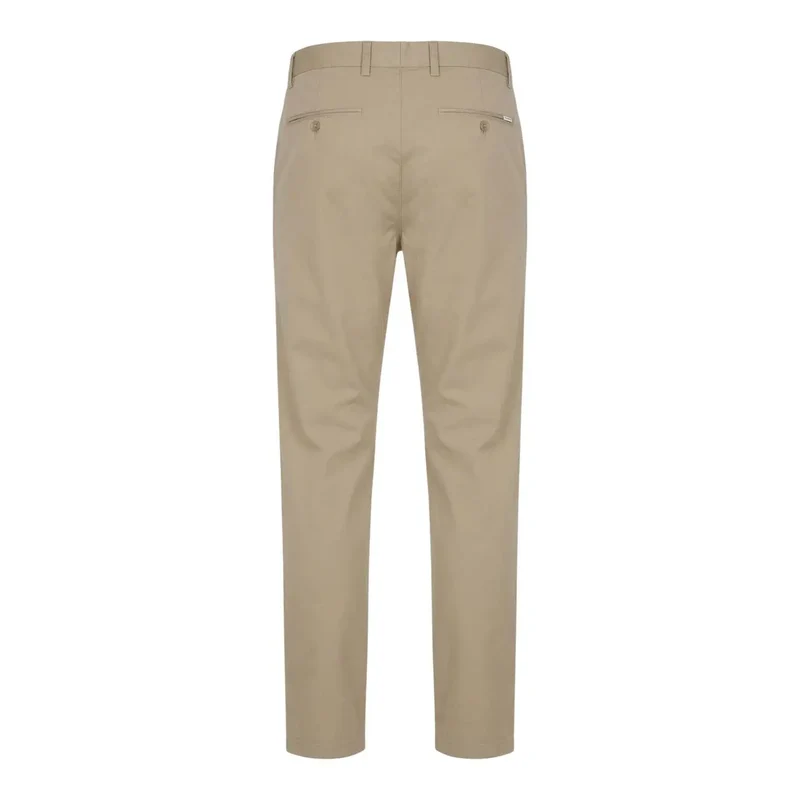 Pantalons Homme Beige Coton Élasthanne Printemps Été