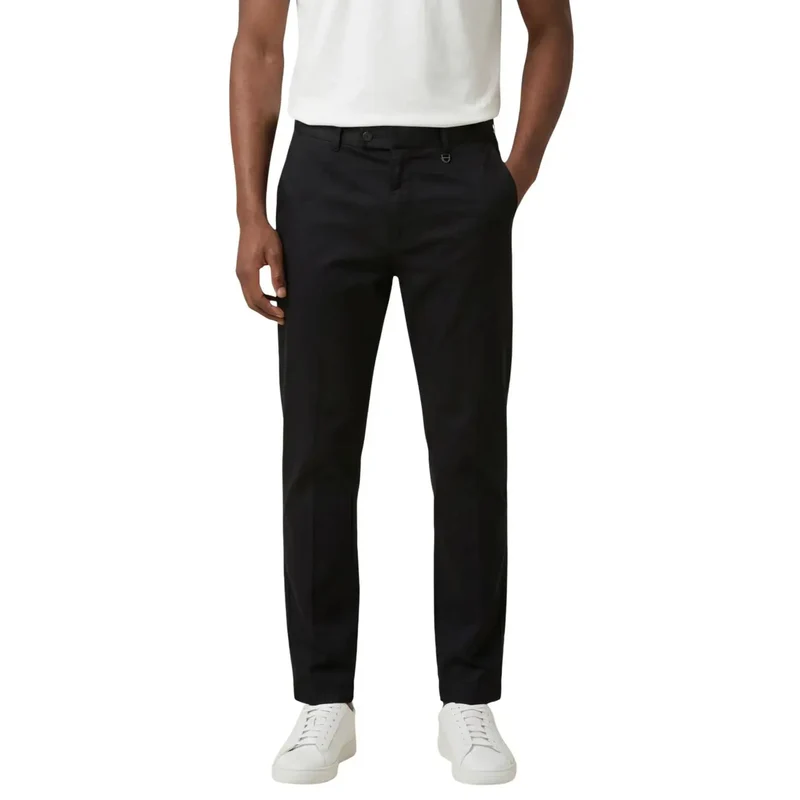 Pantalons en coton et lin noirs pour hommes Antony Morato MMTR00783