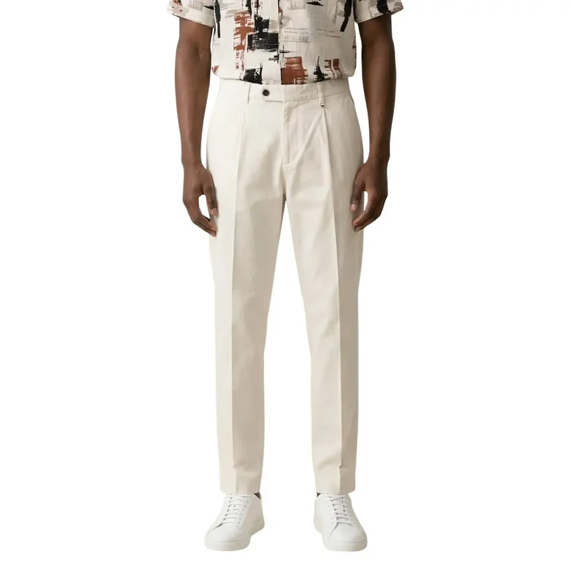Pantalons en coton et lin noirs pour hommes Antony Morato MMTR00783