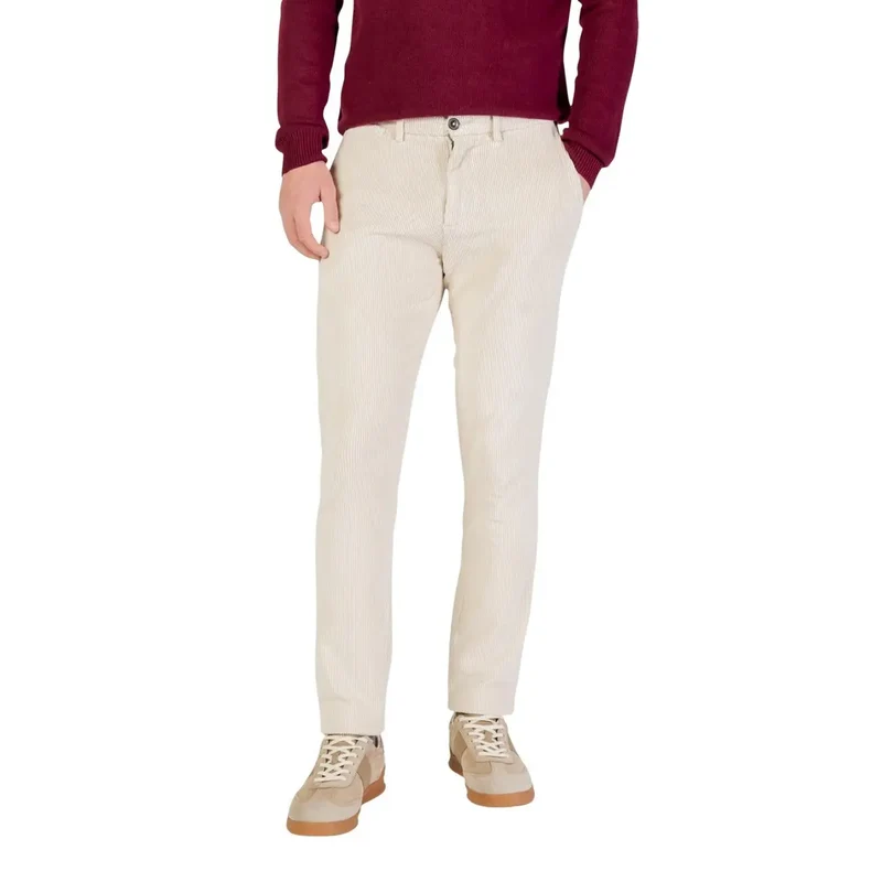 Pantalons en coton mélangé marron pour hommes Borghese Automne Hiver Taille VL08