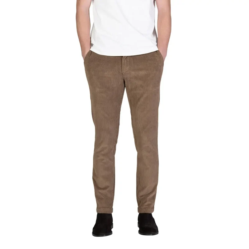 Pantalons en coton mélangé marron pour hommes Borghese Automne Hiver Taille VL08