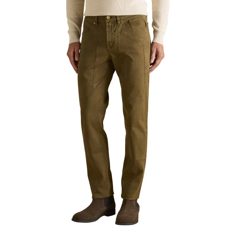 Pantalons pour Hommes Jeckerson Brun Mélange Coton Lyocell Taille U006