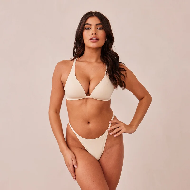 Light Plunge Soutien-Gorge T-Shirt Sans Armatures - Latte