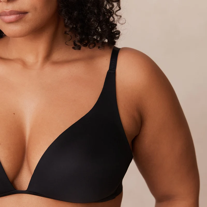 Light Plunge Soutien-Gorge T-Shirt Sans Armatures - Noir