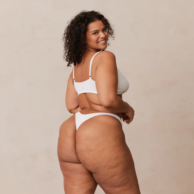 Ribbed Triangle Soutien-Gorge - Blanc