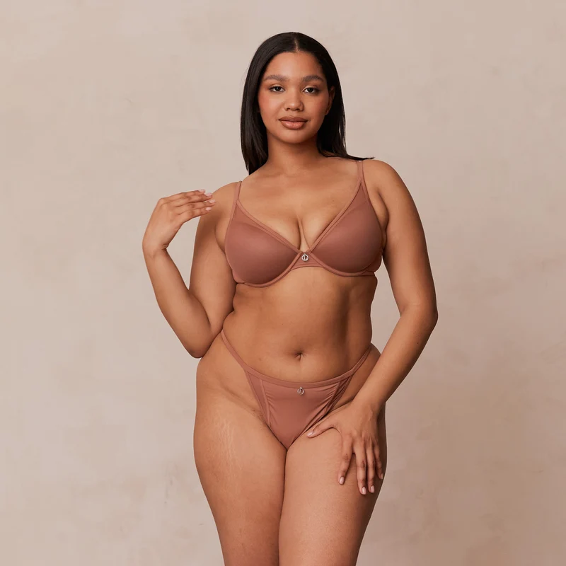 Classic Plunge T-shirt Soutien-Gorge - Moka