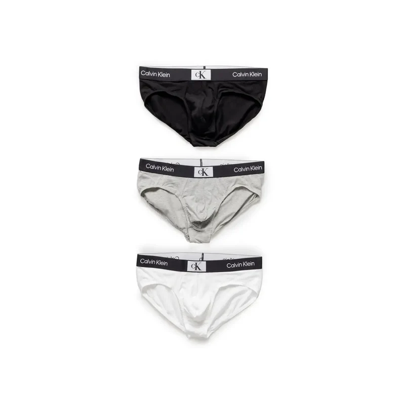 Calvin Klein Hommes Slip en Coton Blanc à Motif 000NB3527A