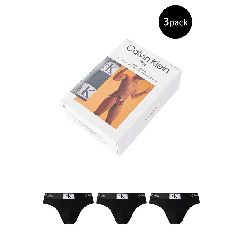 Calvin Klein Hommes Slip en Coton Blanc à Motif 000NB3527A