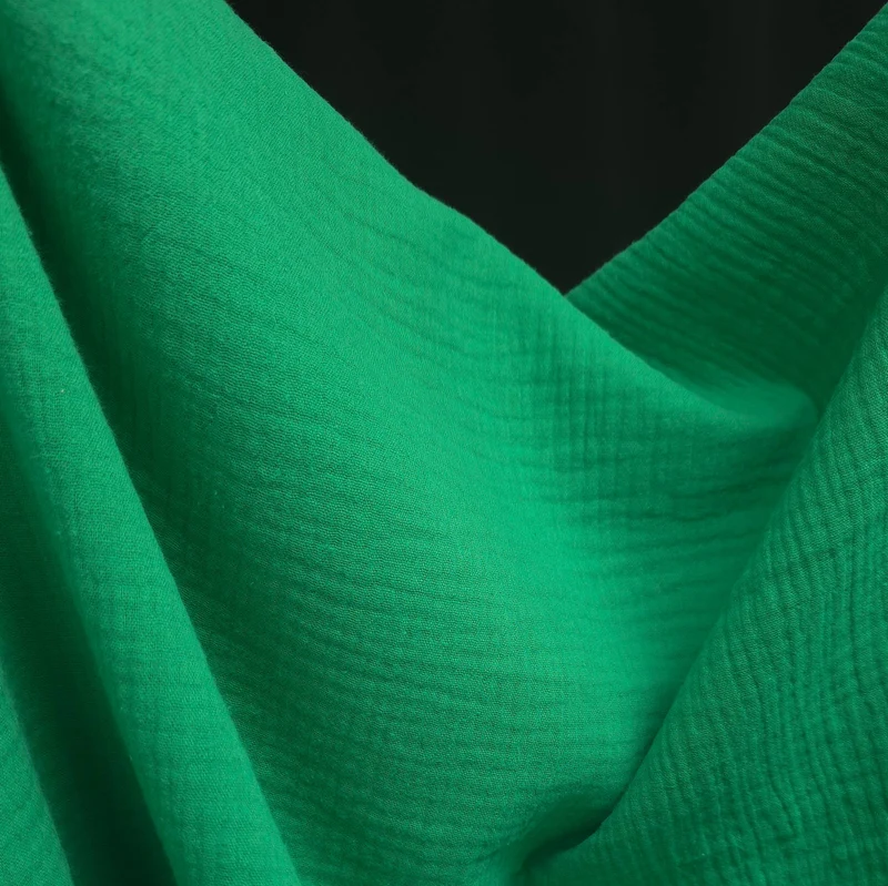 Double gaze – Vert Kelly | Mousseline 100 % coton