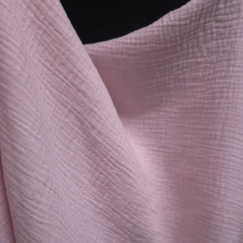 Tissu double gaze – Rose pâle | Mousseline 100 % coton