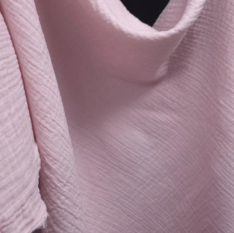 Tissu double gaze – Rose pâle | Mousseline 100 % coton
