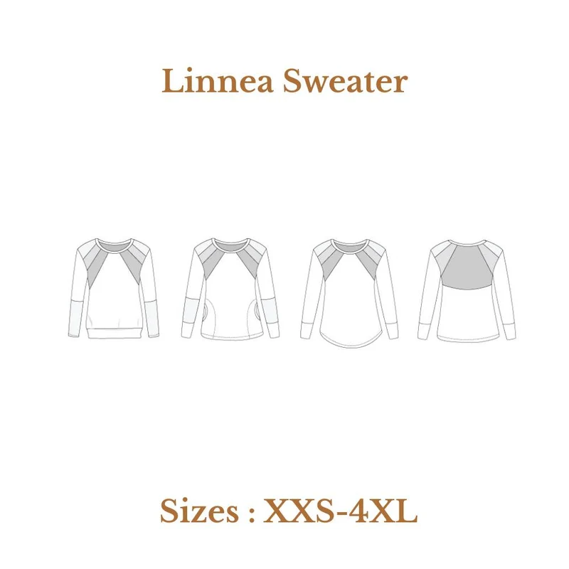 Patron de couture PDF | Pull (chandail) Linnea | SINCLAIR