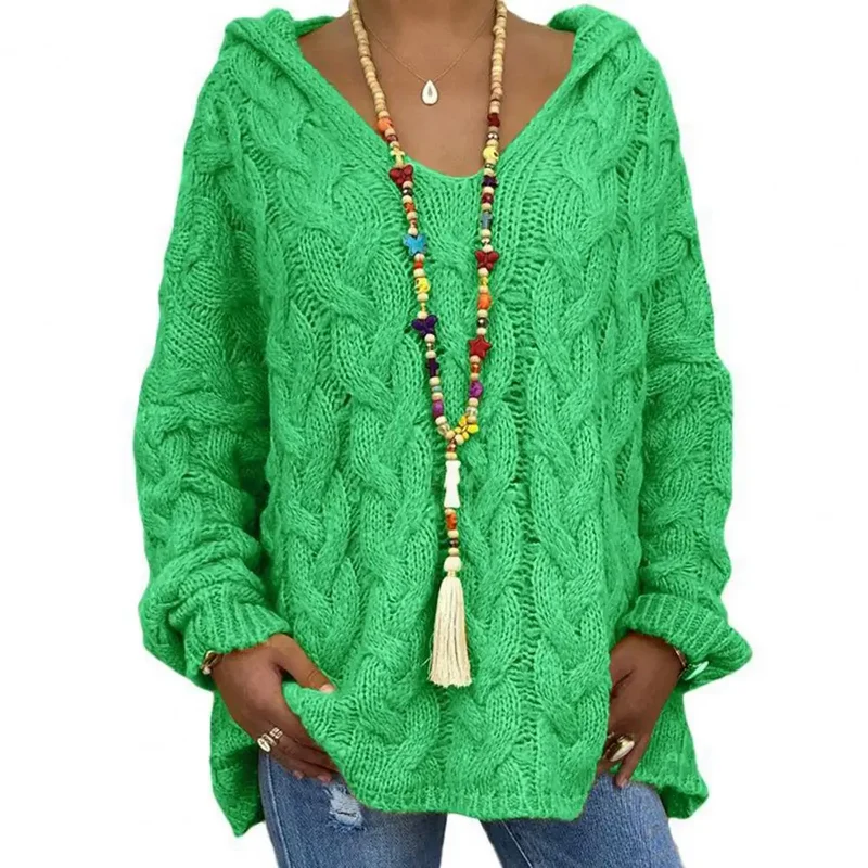 Liana Pull en Maille Torsadée pour Femme – Haut en Tricot Doux et Oversize avec Motif Texturé Élégant