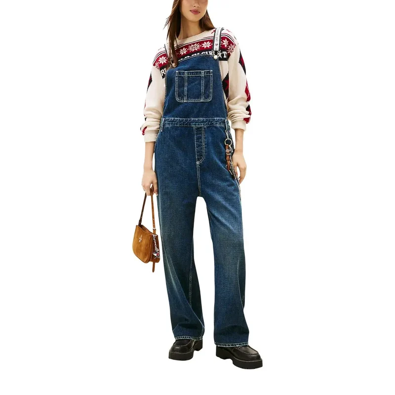Combinaison pour femmes Tommy Hilfiger en coton bio bleu