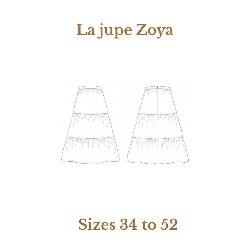 PATRON DE COUTURE PDF | Jupe Zoya | Cha’Coud | Français seulement