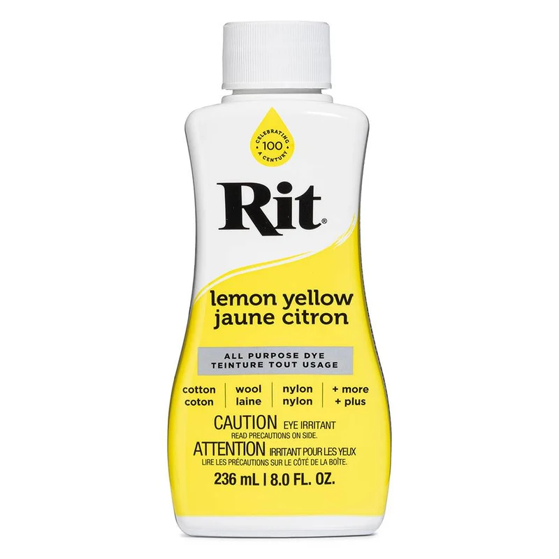 RIT All Purpose | Teinture liquide tout usage | Jaune Citron | 236 ml (8 oz)
