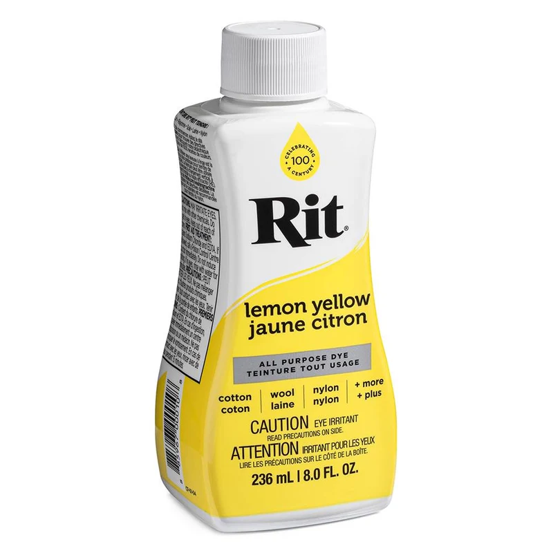 RIT All Purpose | Teinture liquide tout usage | Jaune Citron | 236 ml (8 oz)
