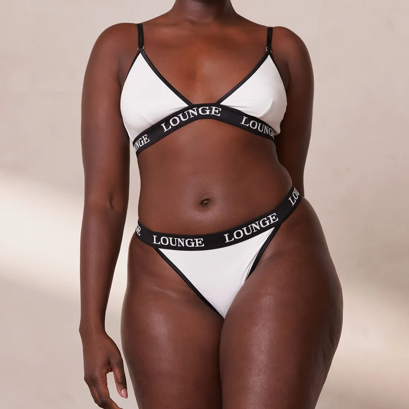 Bamboo Triangle Soutien-Gorge - Blanc & Noir