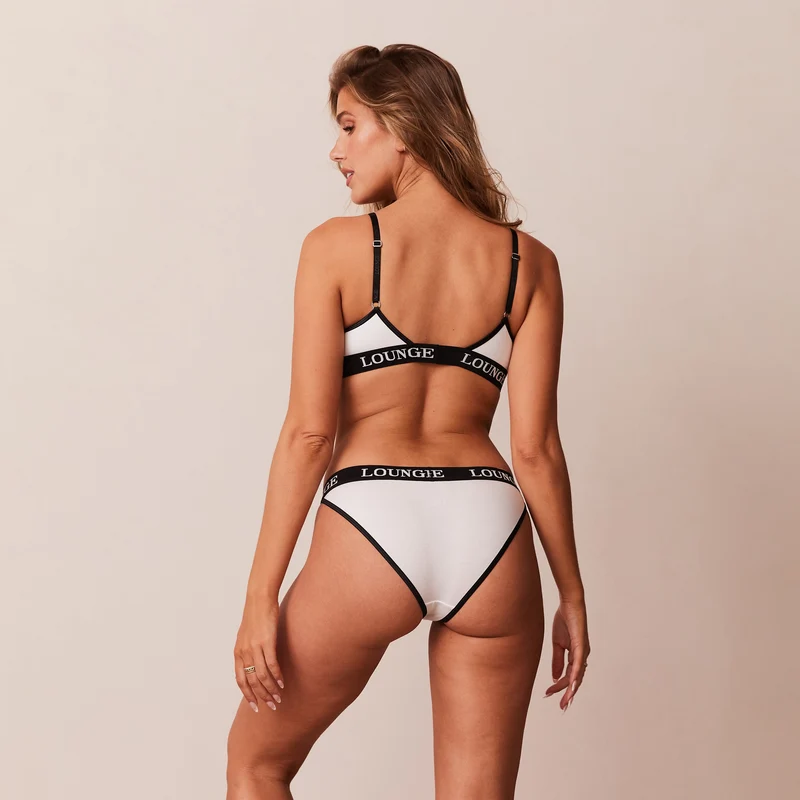 Bamboo Triangle Soutien-Gorge - Blanc & Noir