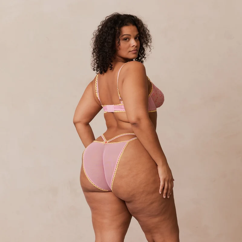 Daisy Embroidered Balcony Soutien-Gorge - Rose
