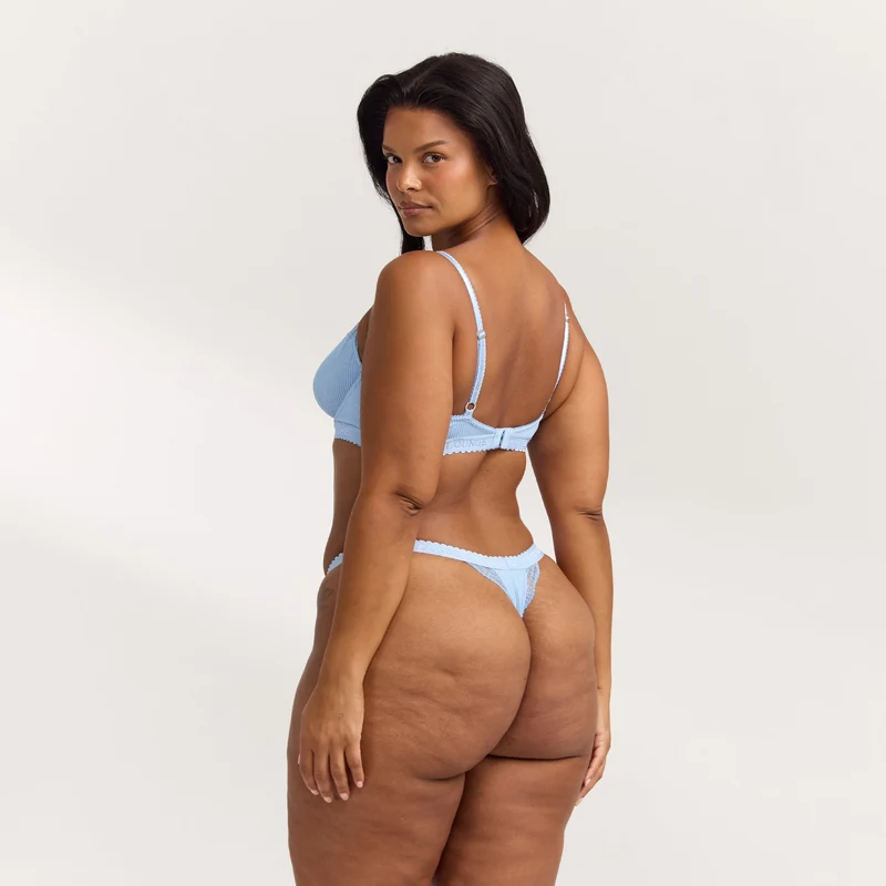 Ribbed Balcony Soutien-Gorge - Bleu