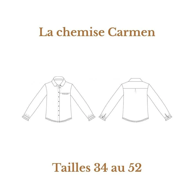 PATRON DE COUTURE PDF | Chemise Carmen | Cha’Coud | FRANÇAIS SEULEMENT